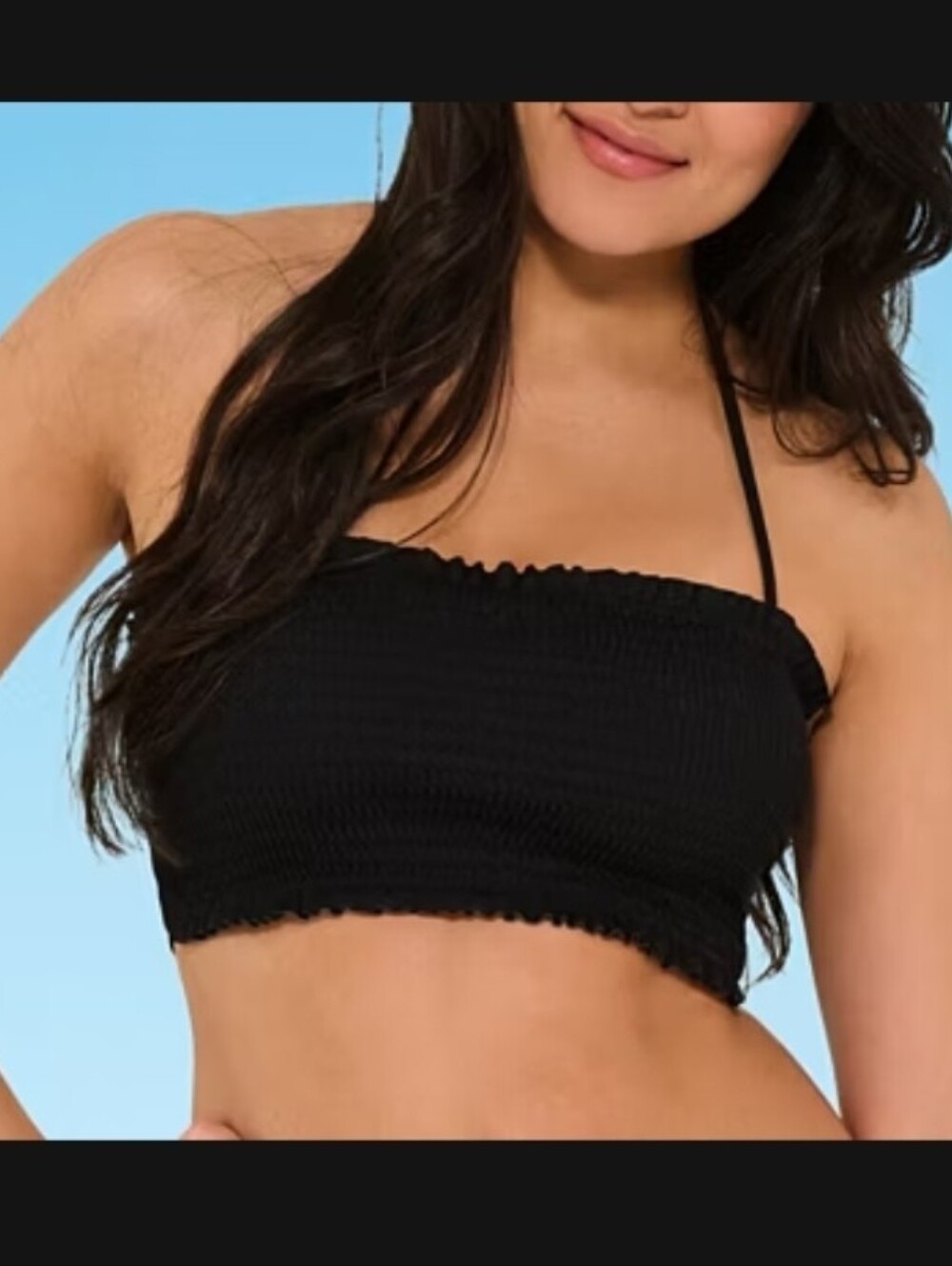 Decree XXL Black Bandeau Lace Back Top